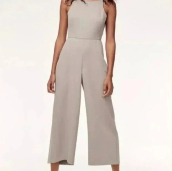 Aritzia Pants - Aritzia Wilfred Ecoulement Jumpsuit V-Neck  Tie Waist Cut Out Wide Leg Pockets.